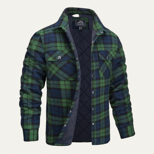 Warm Plaid Insulated Shirt Jacket for Men - OutfitLondon