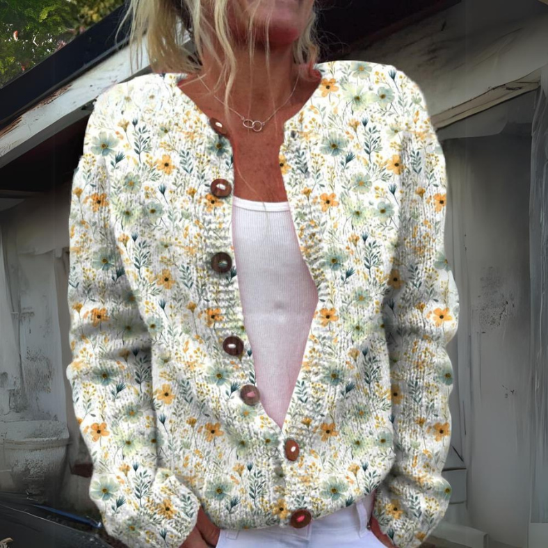 Pretty Floral Long Cardigan Sweater - OutfitLondon