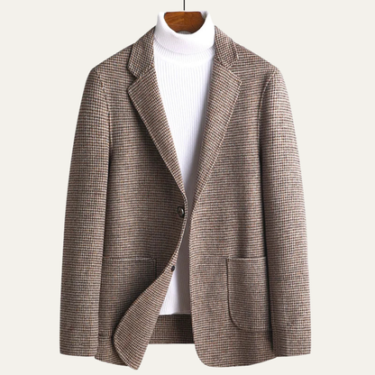 Classic Men's Plaid Wool Blazer Jacket