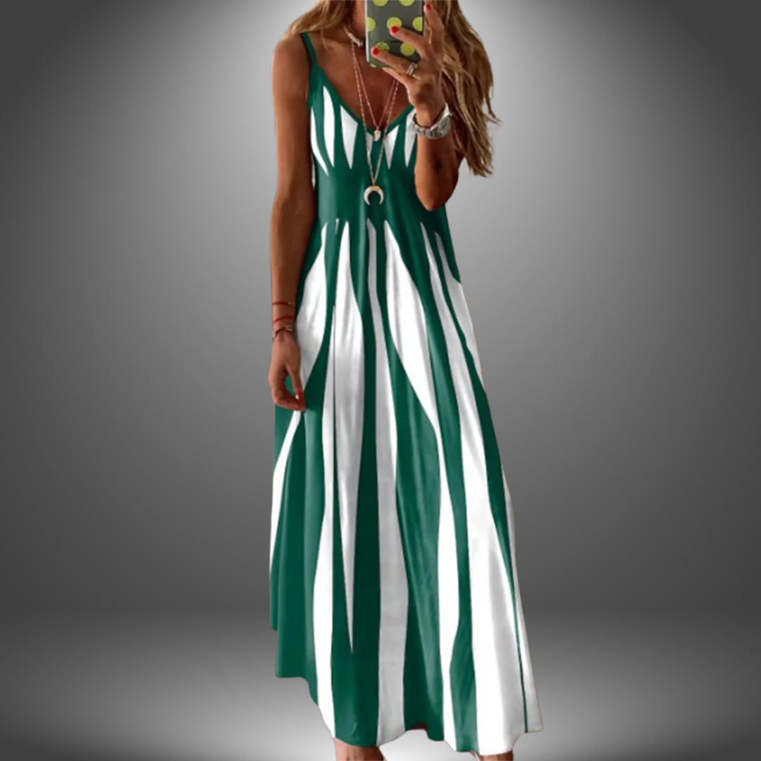 Chic Vertical Striped Maxi Dress for Women