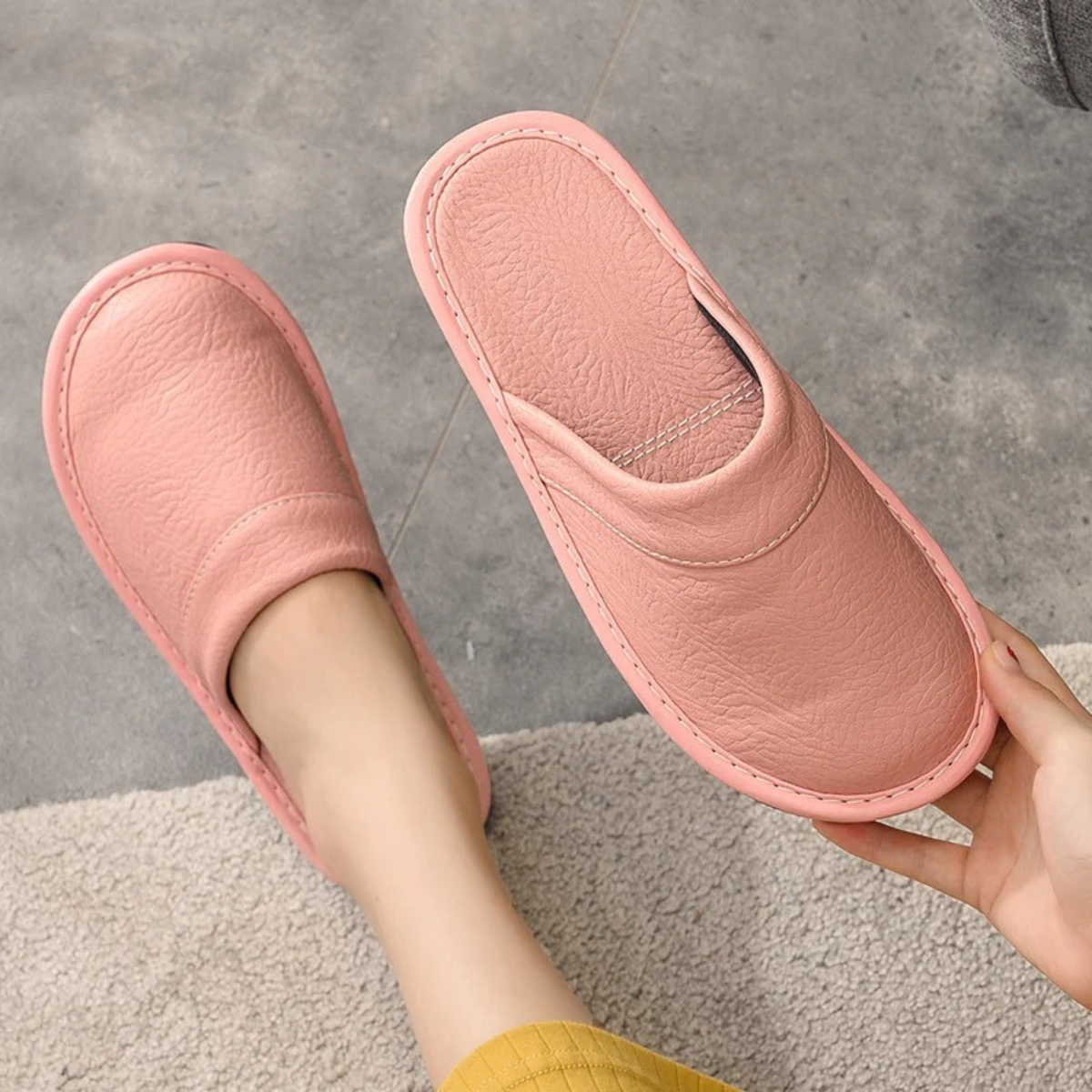 Comfortable Men's Leather Slippers