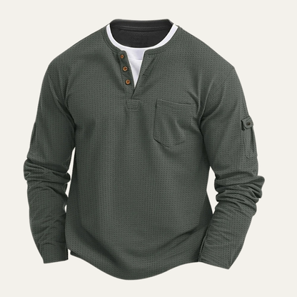 Relaxed Fit Men's Waffle Knit Casual Shirt
