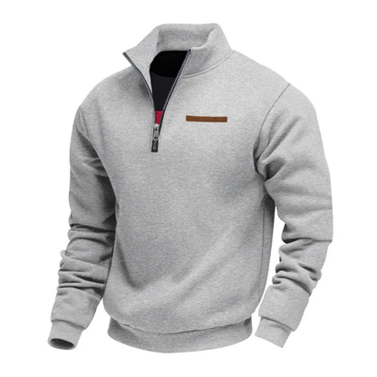 Relaxed Fit Men's Quarter Zip Pullover Sweater