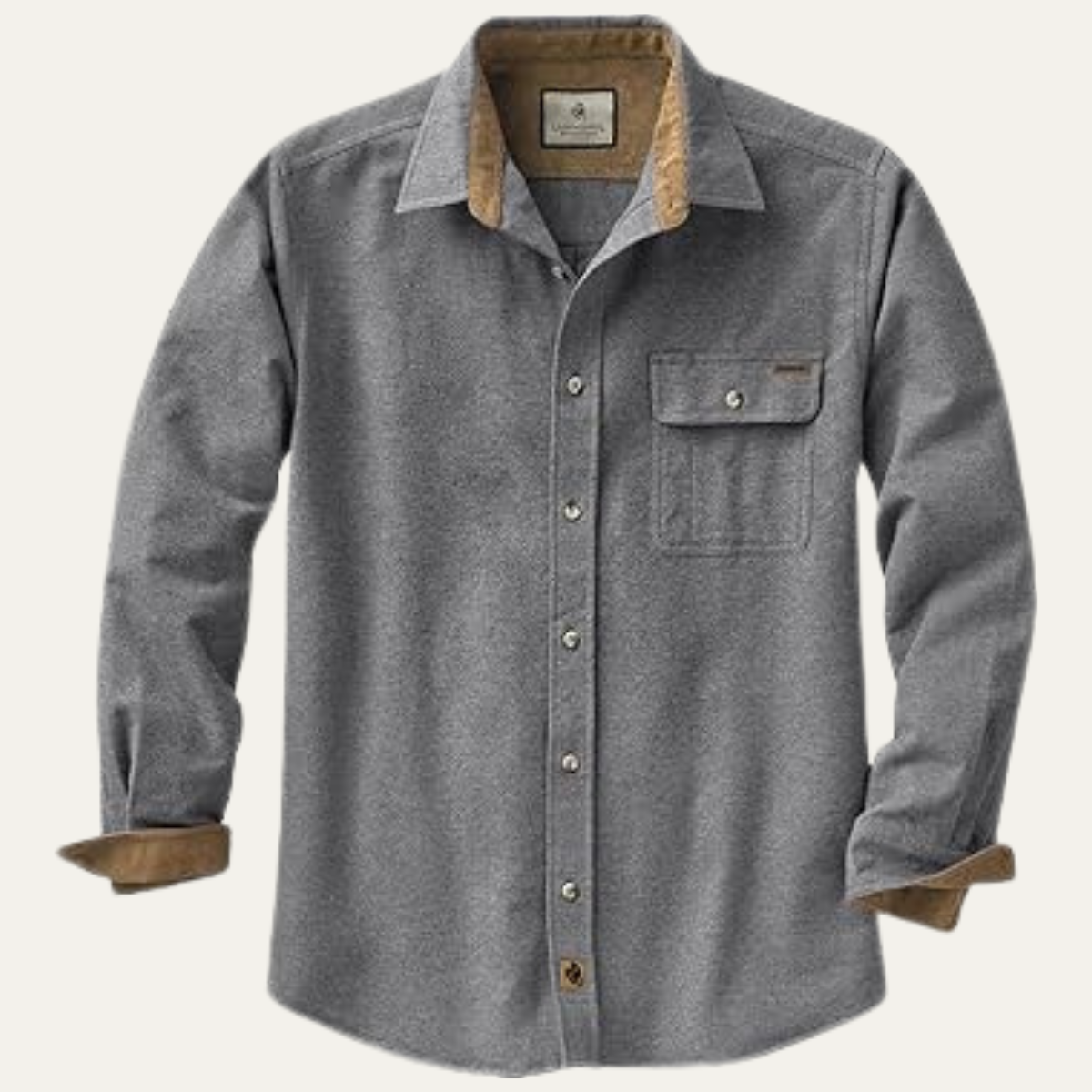 Classic Men's Plaid Flannel Work Shirt with Corduroy Detail