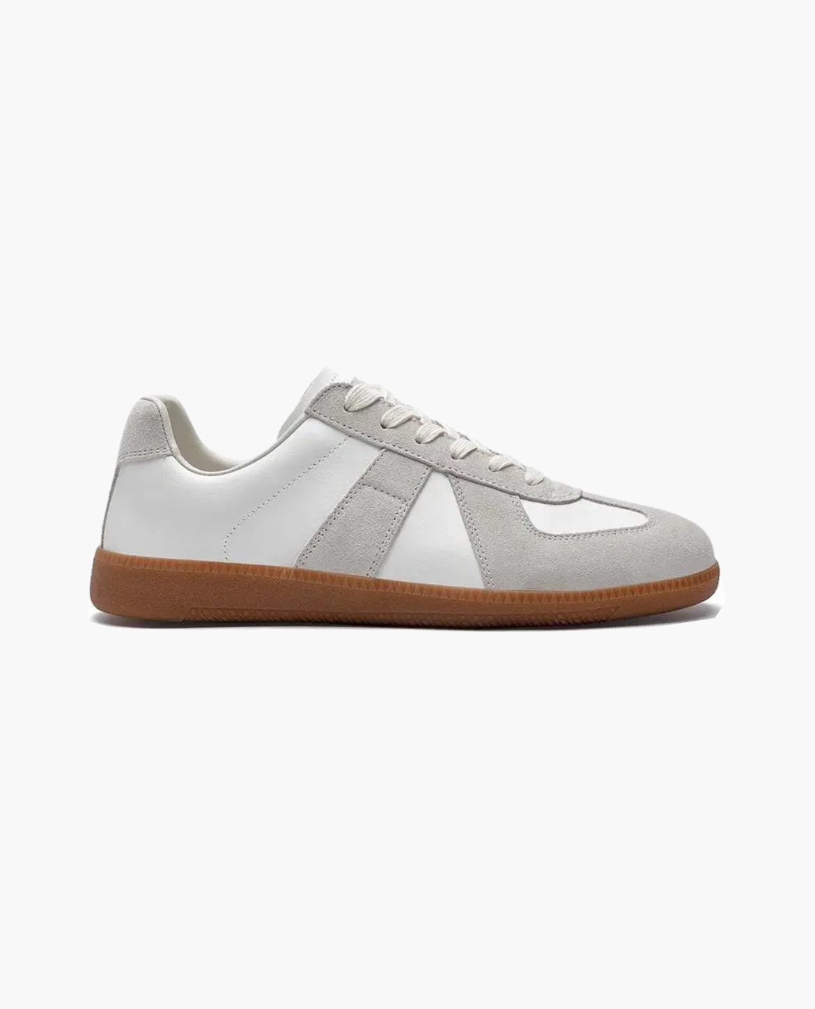 Classic White and Grey Athletic Shoes - OutfitLondon