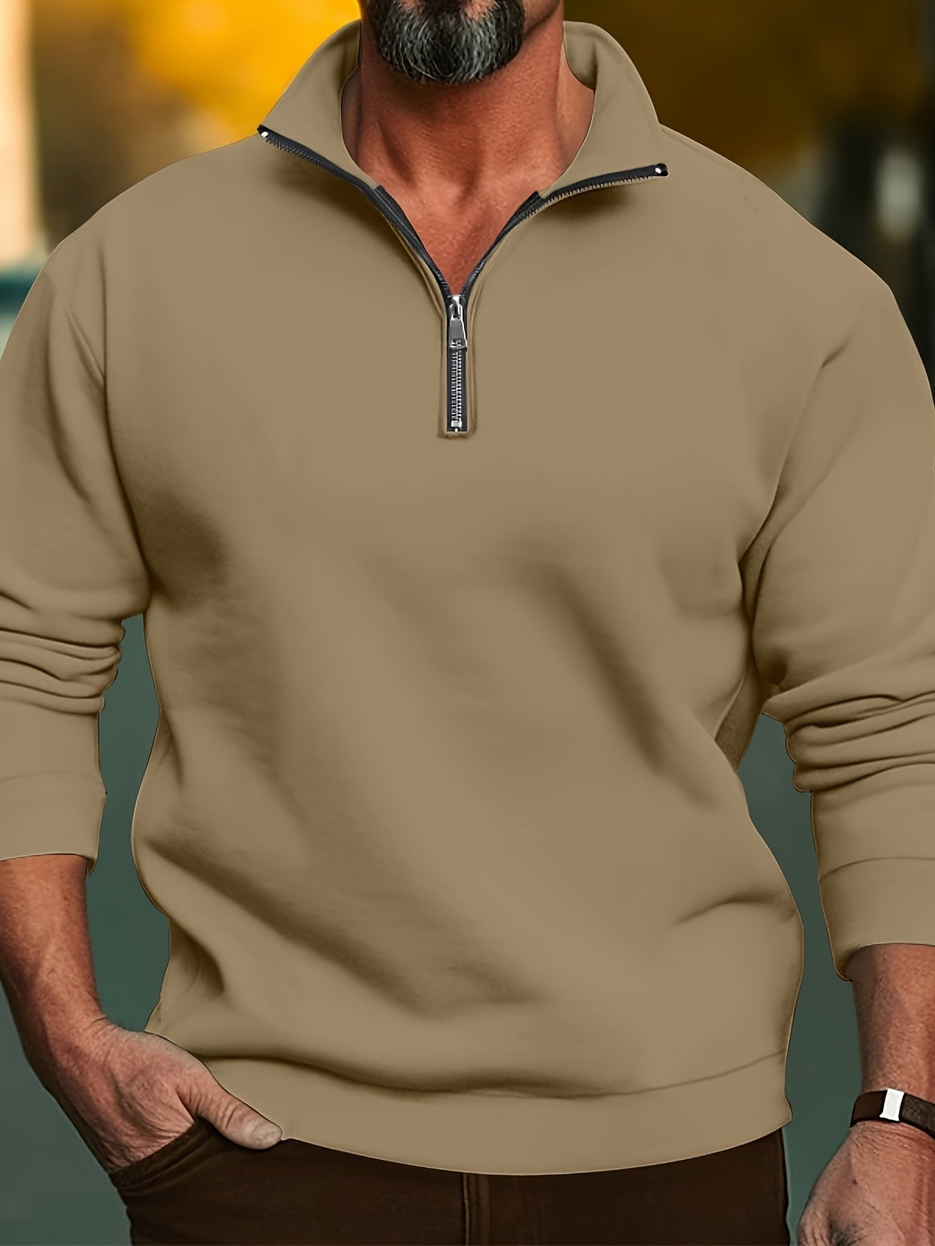 Warm Mens Fleece Crew Neck Sweatshirt