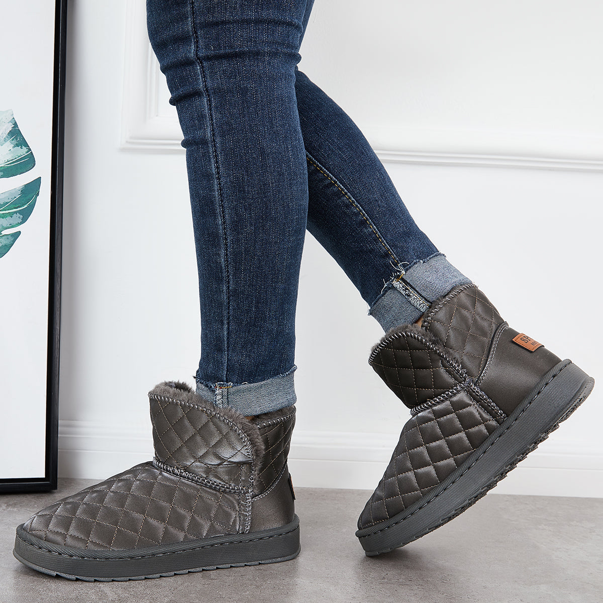 Soft Warm Fur Lining Snow Booties Winter Ankle Boots