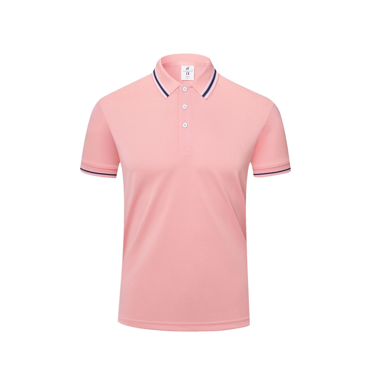 Men's Casual Cotton Short-Sleeve Polo Shirt with Lapel Collar