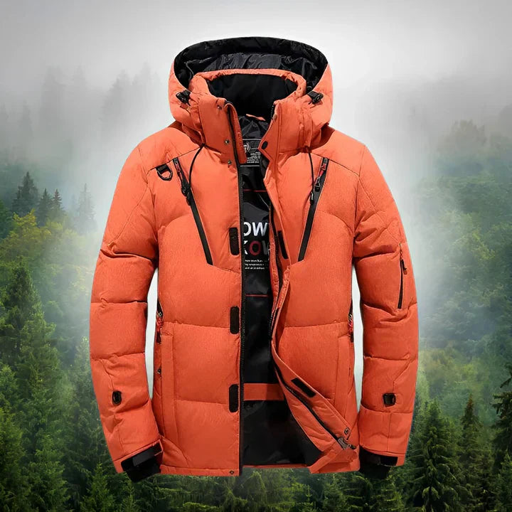 Warm Waterproof Men's Down Jacket with Hood