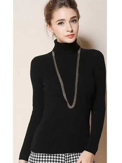 Warm Women's Cable Knit Turtleneck Jumper Sweater
