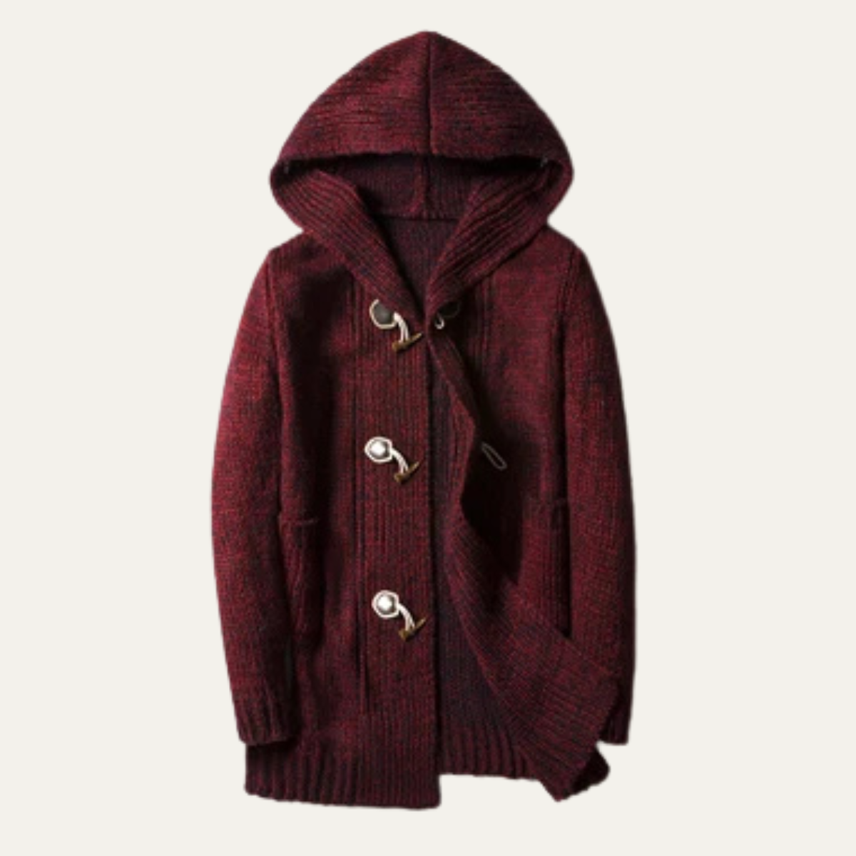 Cozy Mens Thick Knit Hooded Cardigan Sweater