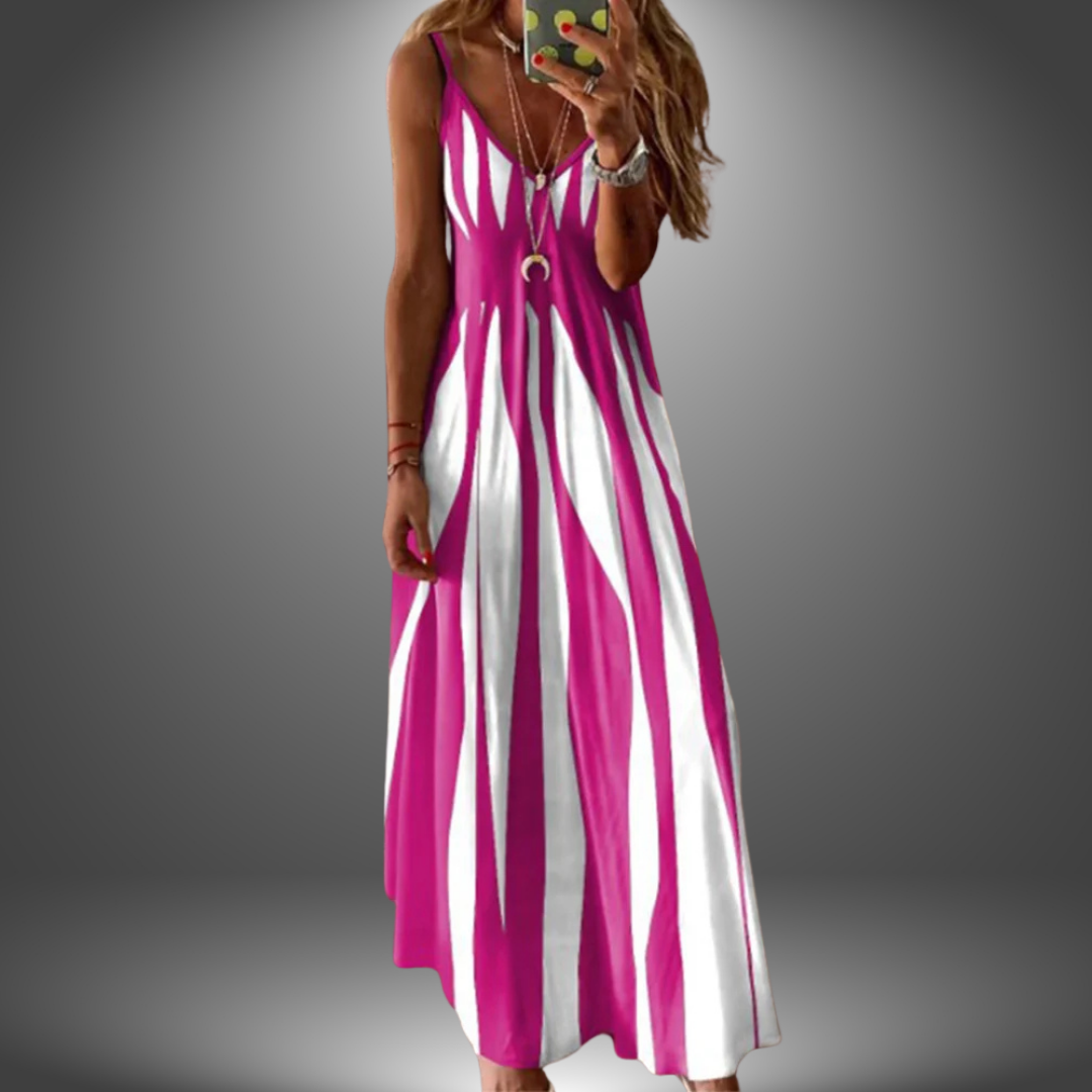 Chic Vertical Striped Maxi Dress for Women