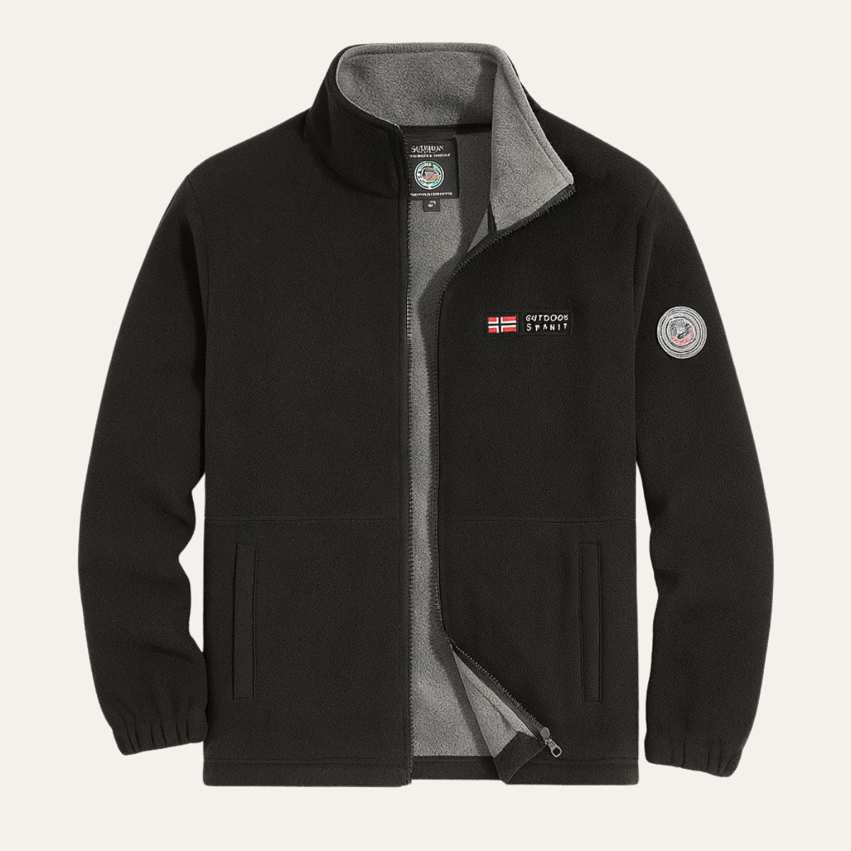 Men's Thick Quilted Fleece Zip Up Jacket