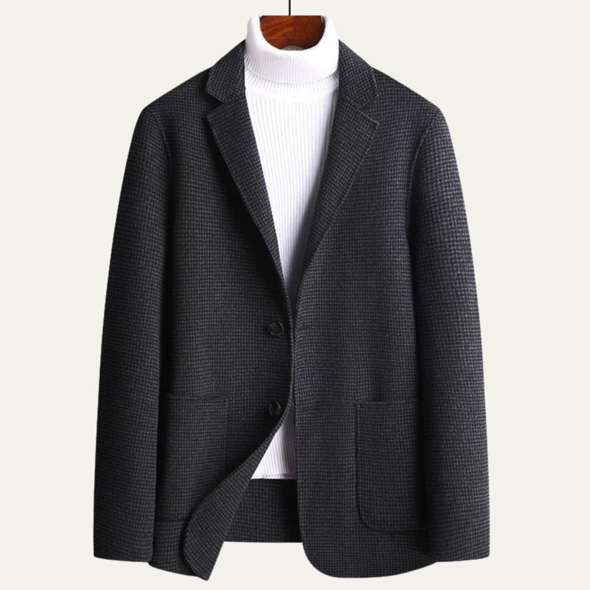Classic Men's Plaid Wool Blazer Jacket