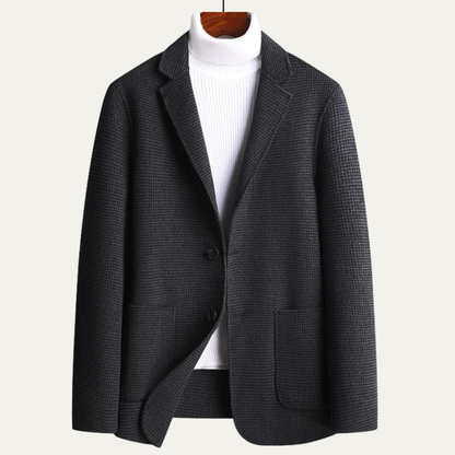 Classic Men's Plaid Wool Blazer Jacket