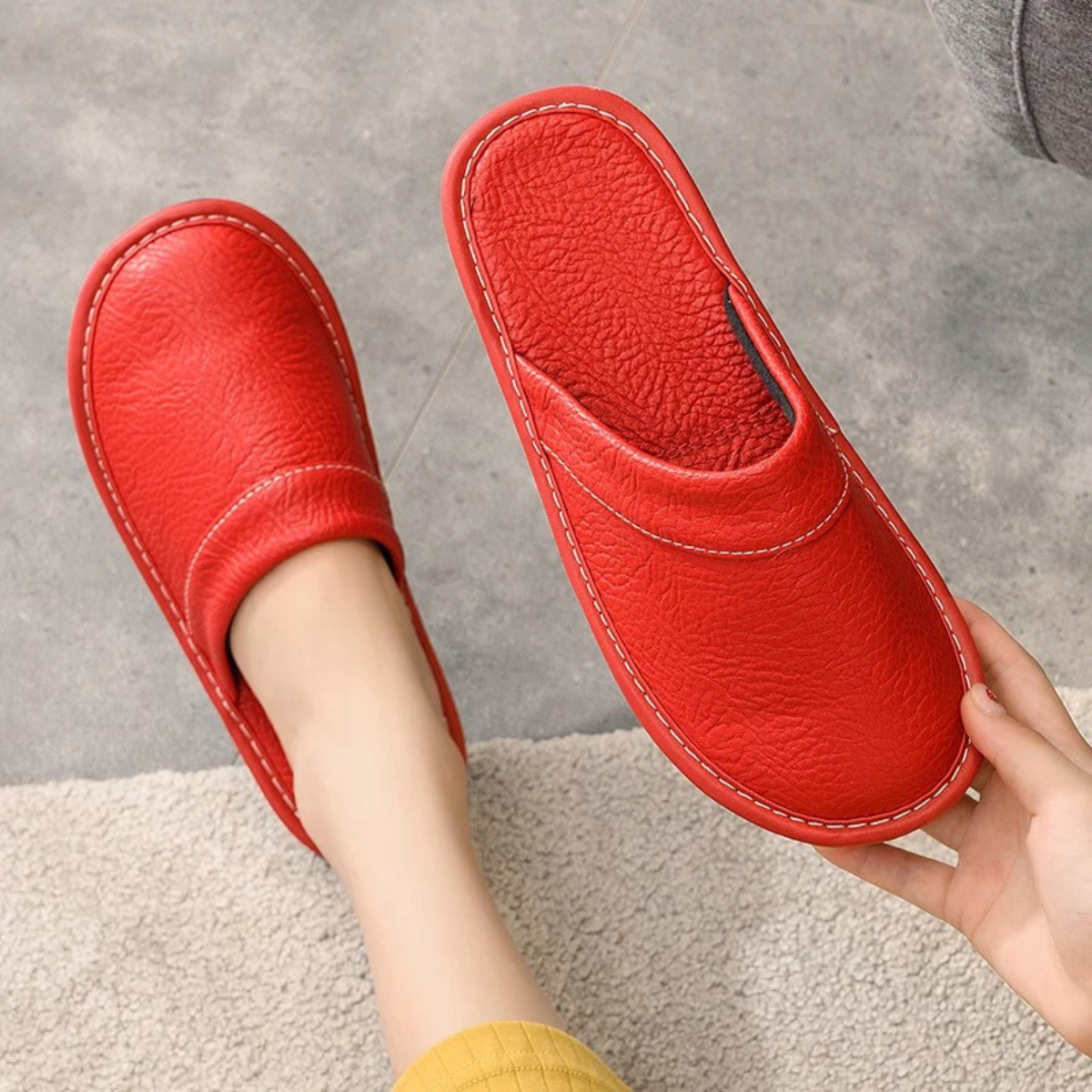 Comfortable Men's Leather Slippers