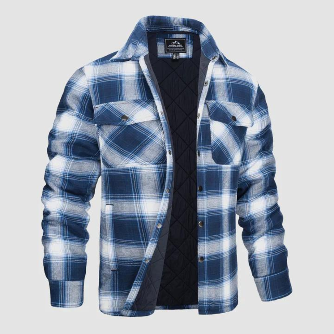 Warm Plaid Flannel Lumberjack Jacket for Men