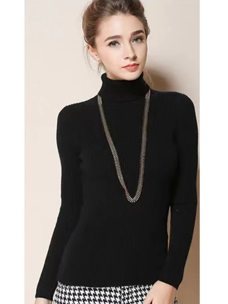 Warm Women's Cable Knit Turtleneck Jumper Sweater - OutfitLondon