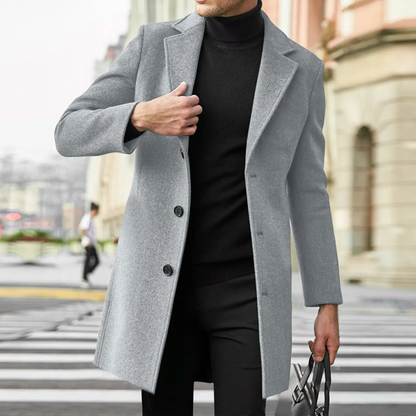 Warm Mens Slim Fit Wool Winter Coat