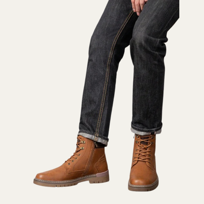 Tough Tactical Lace Up Ankle Boots with Rubber Sole