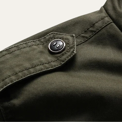 Classic Army Style Men's Khaki Jacket with Pockets