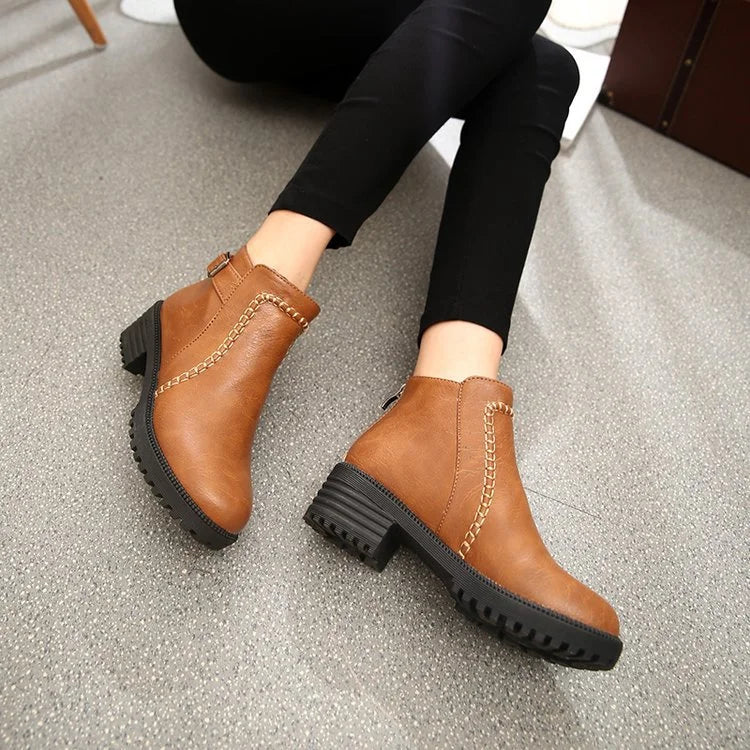 Comfortable Women's Low Heel Ankle Boots