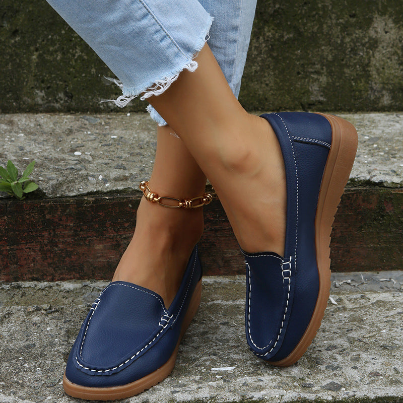 Plain Color Casual Loafers Flats