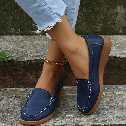 Plain Color Casual Loafers Flats