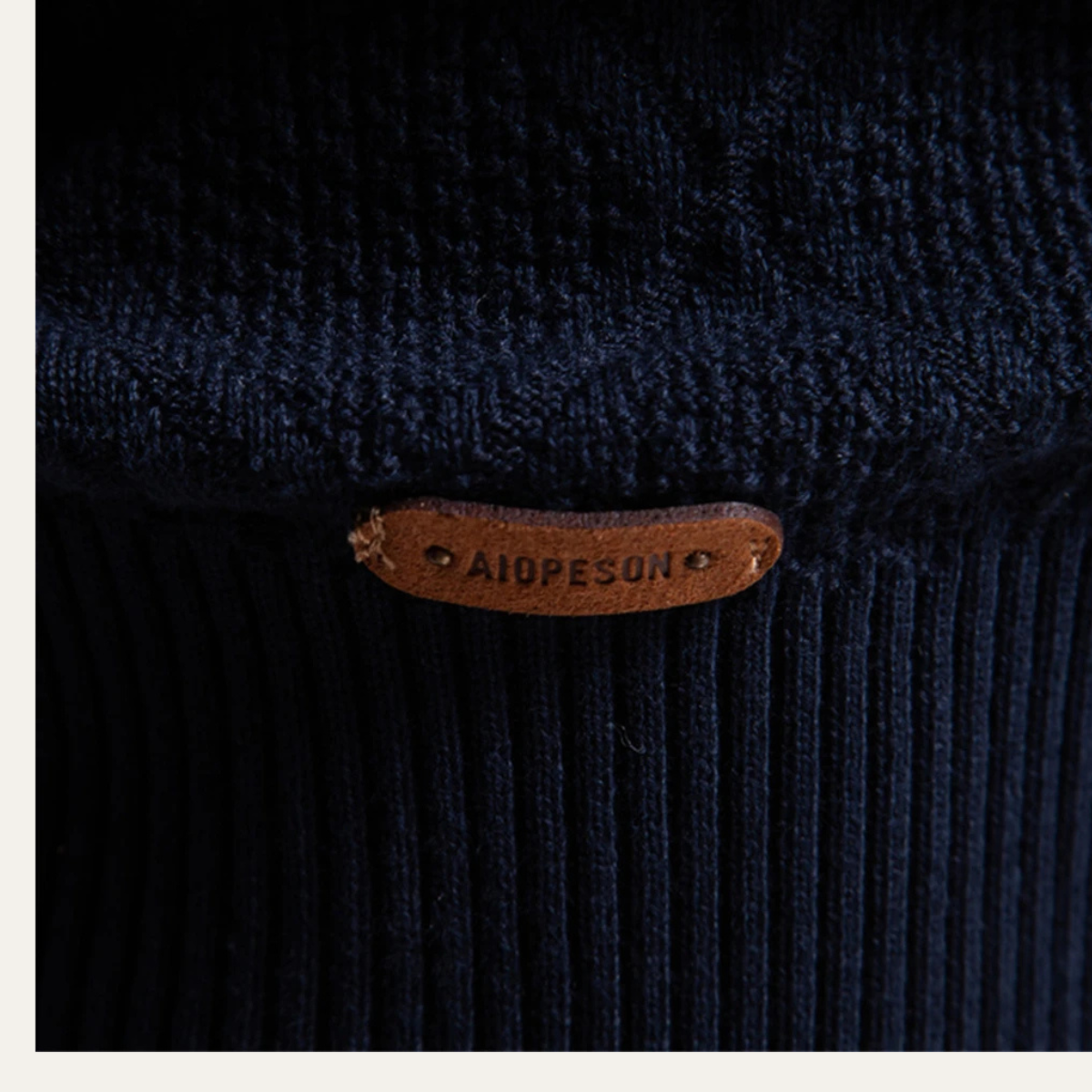 Relaxed Fit Men's Geometric Knit Polo Sweater