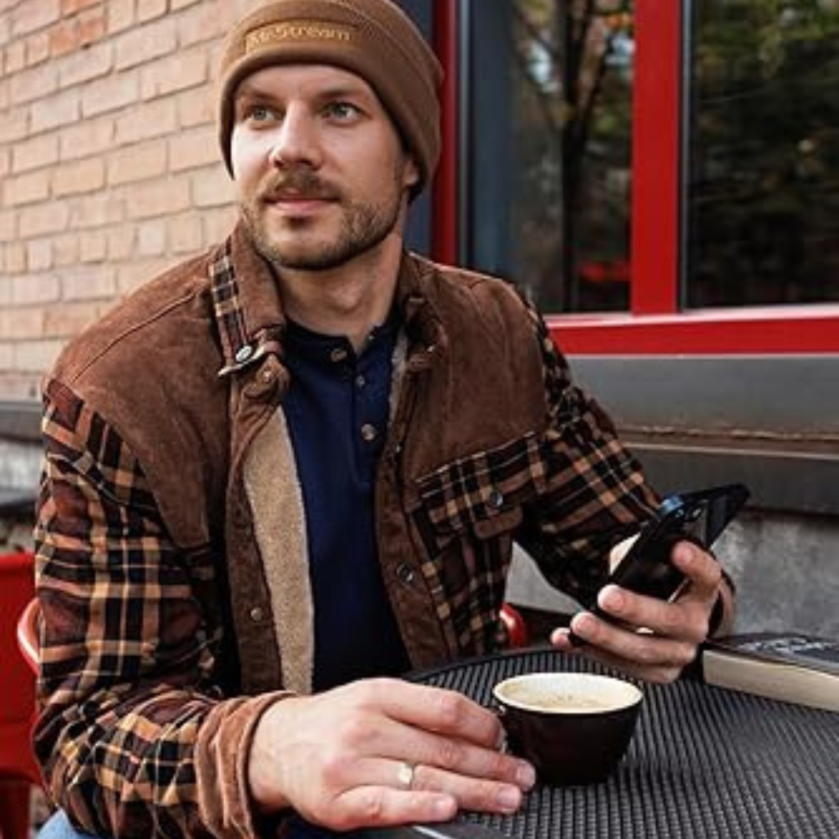 Warm Mens Fleece Lined Flannel Shirt Jacket