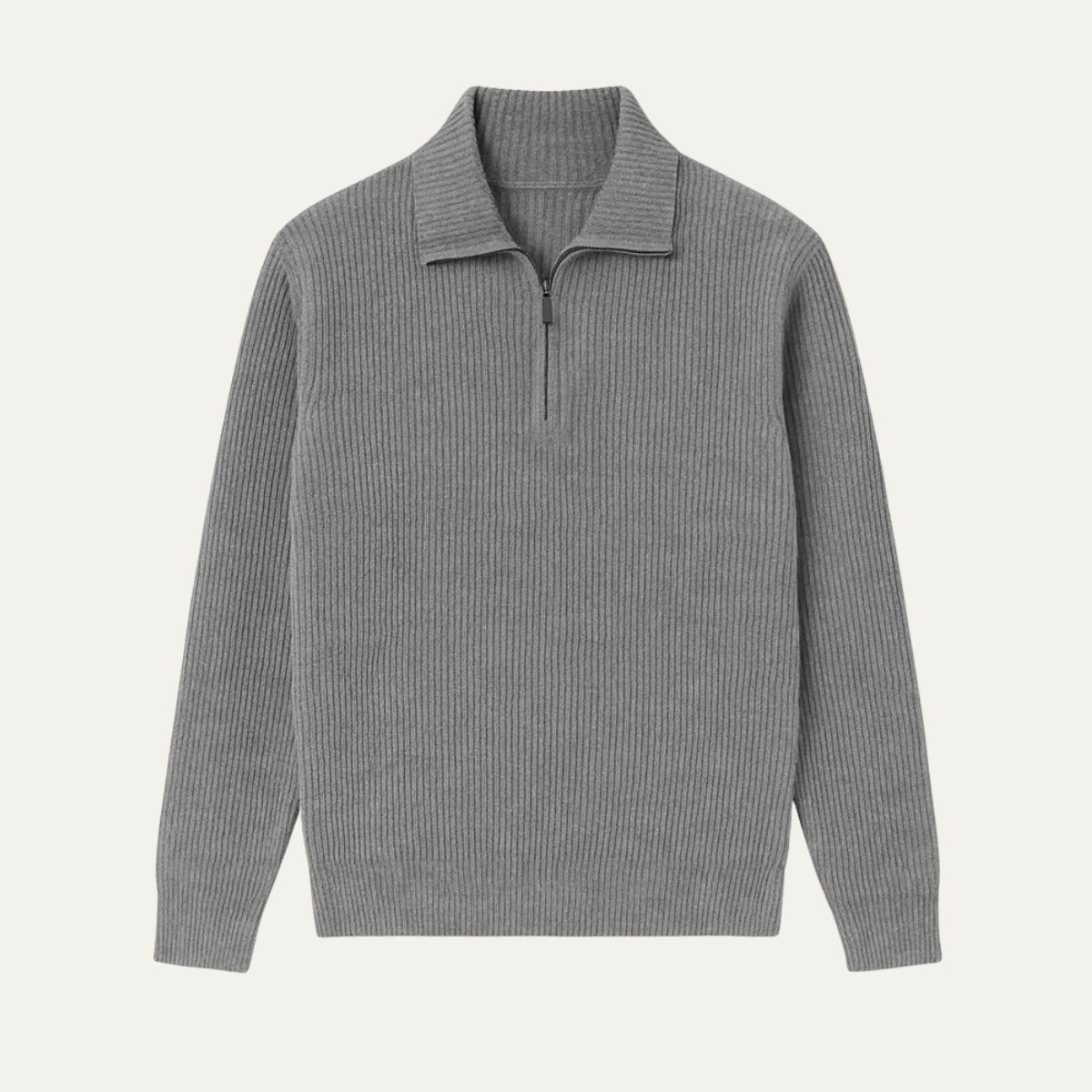 Warm Men's Quarter Zip Knit Sweater - OutfitLondon