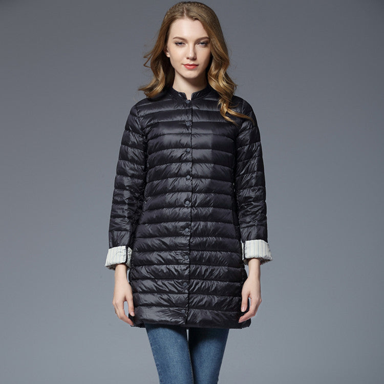 Women's Slim Fit Down Jacket with Medium Length