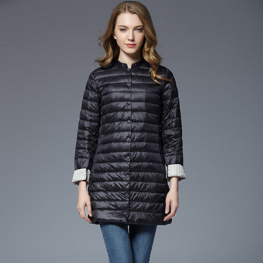 Women's Slim Fit Down Jacket with Medium Length