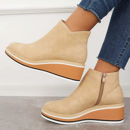 Fashionable Ankle Boots with Side Zipper