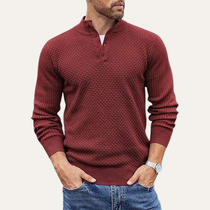 Relaxed Fit Men's Knit Crew Neck Sweater