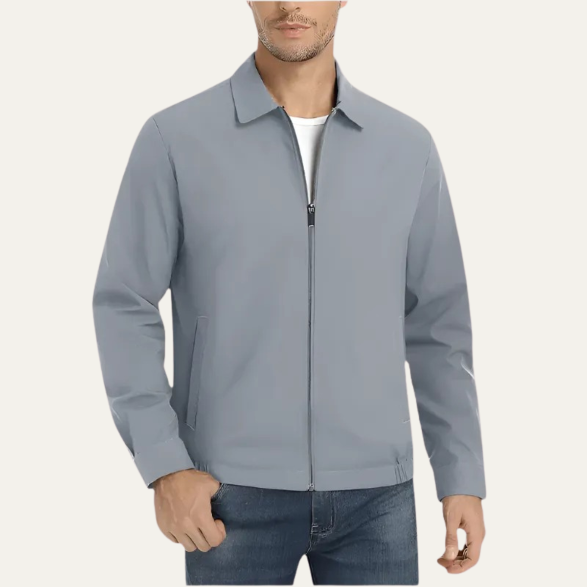 Slim Fit Casual Zip Jacket For Men