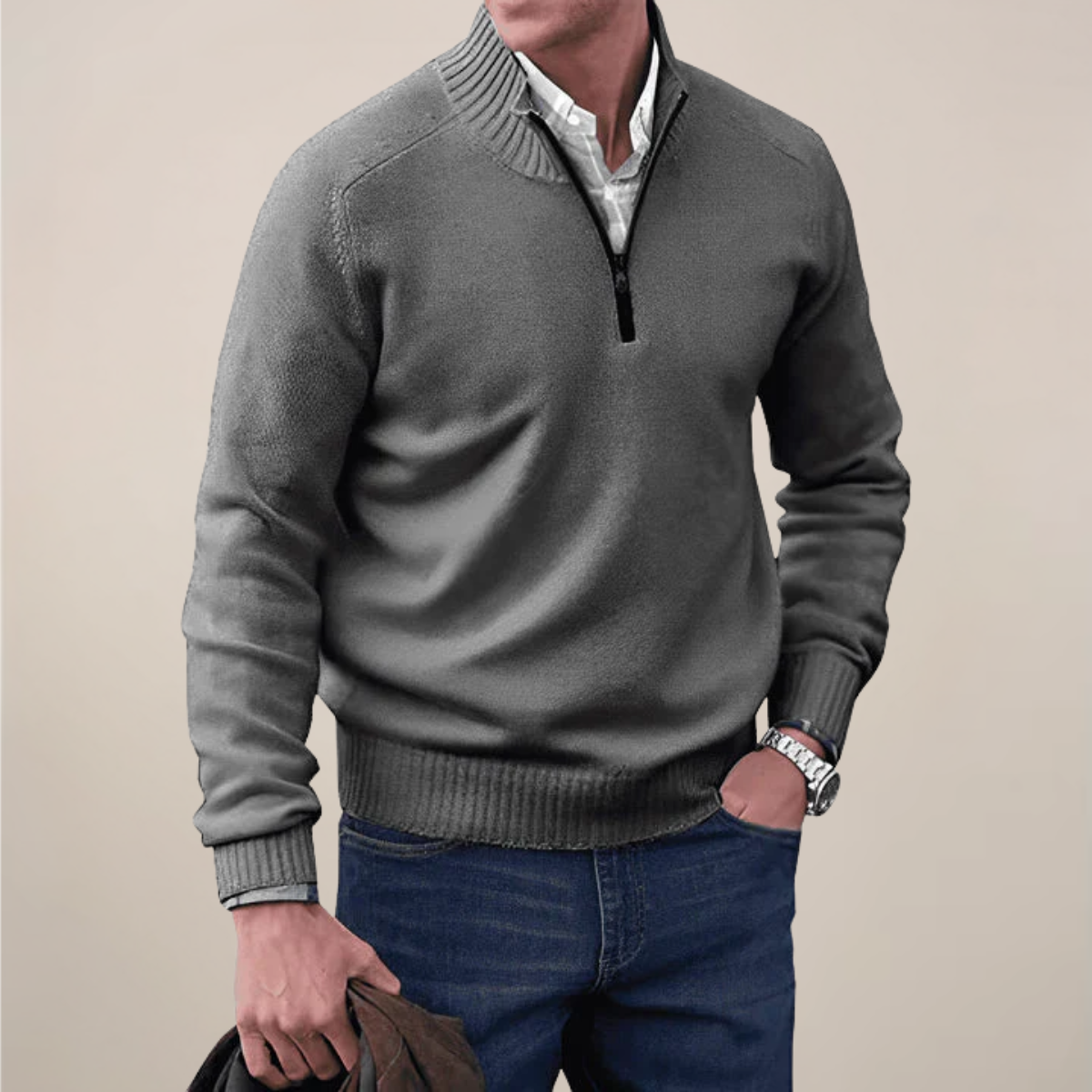 Men's Crew Neck Knit Sweater – Classic Everyday Wear - OutfitLondon