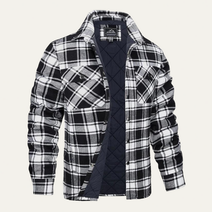 Warm Plaid Insulated Shirt Jacket for Men