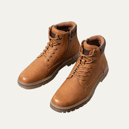 Tough Tactical Lace Up Ankle Boots with Rubber Sole