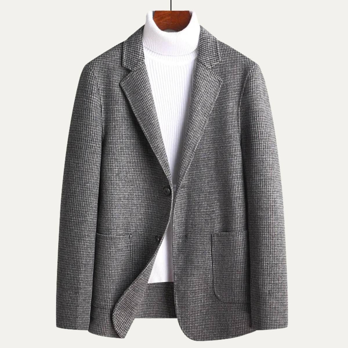 Classic Men's Plaid Wool Blazer Jacket