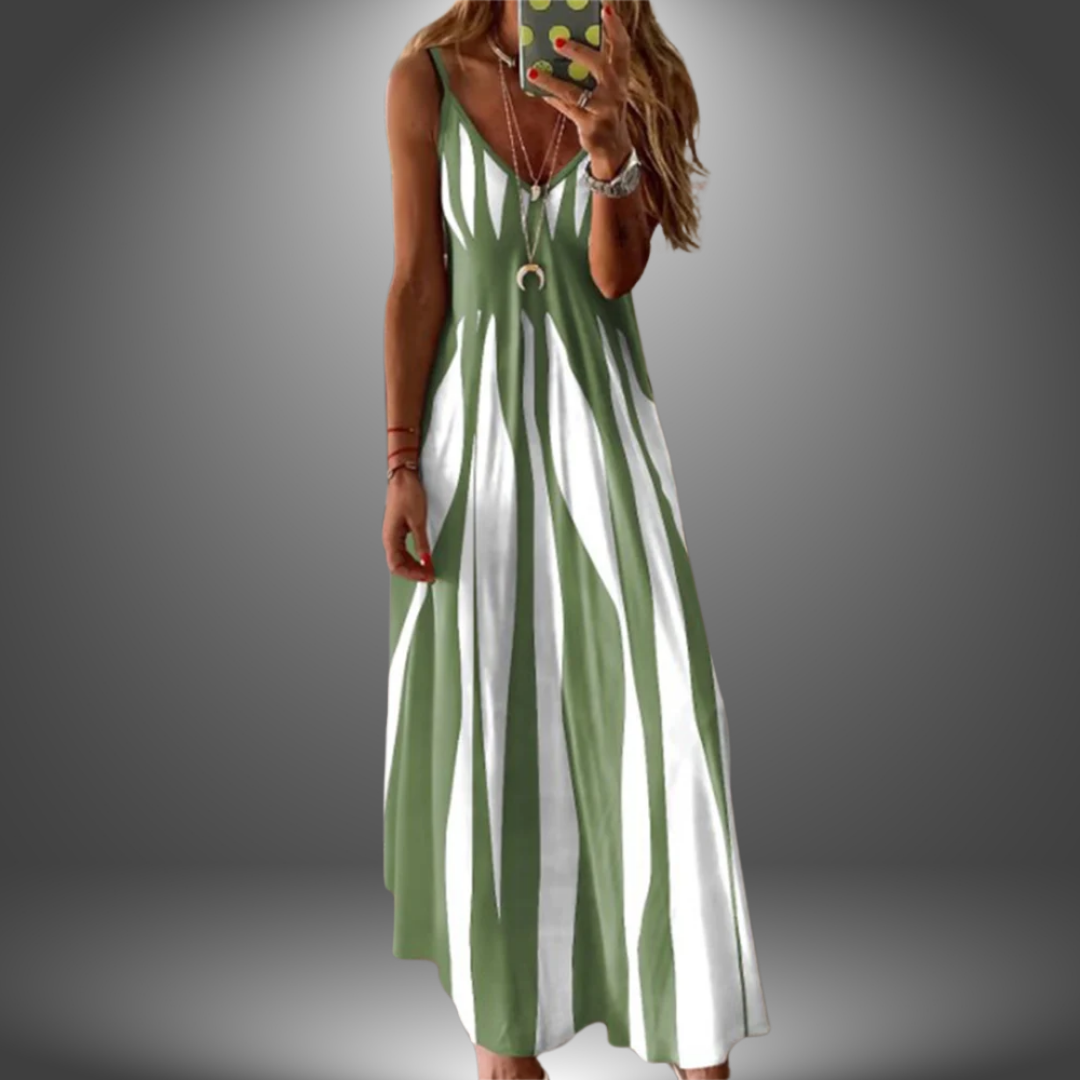 Chic Vertical Striped Maxi Dress for Women
