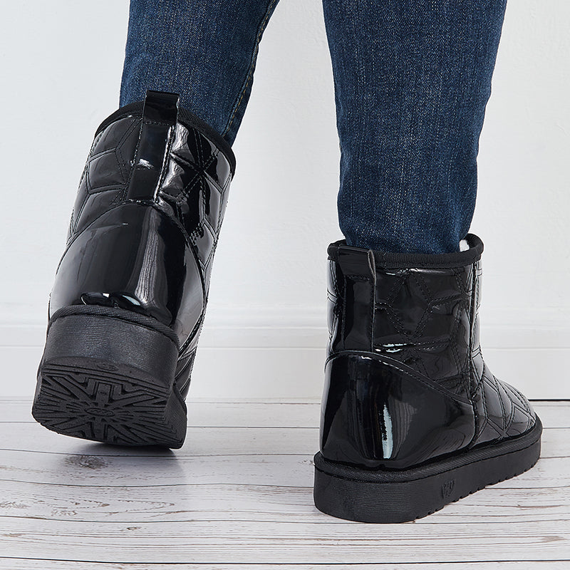 Waterproof Warm Fur Platform Snow Booties Winter Ankle Boots