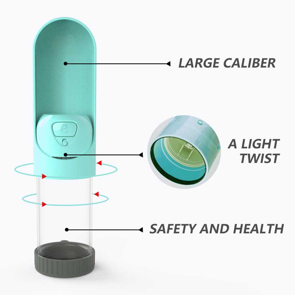 Portable Dog Water Bottle 300ml Drinking Bowl