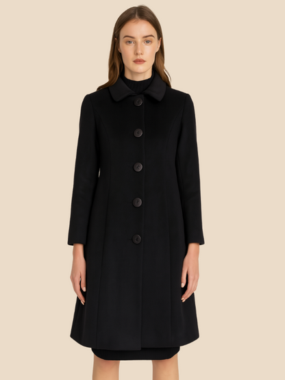 Timeless Ladies Wool Overcoat with Fitted Style