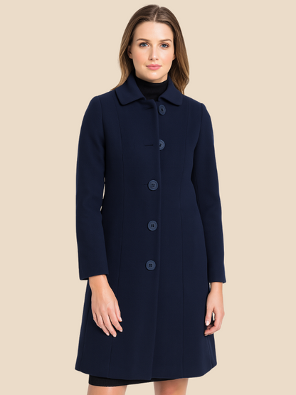 Timeless Ladies Wool Overcoat with Fitted Style