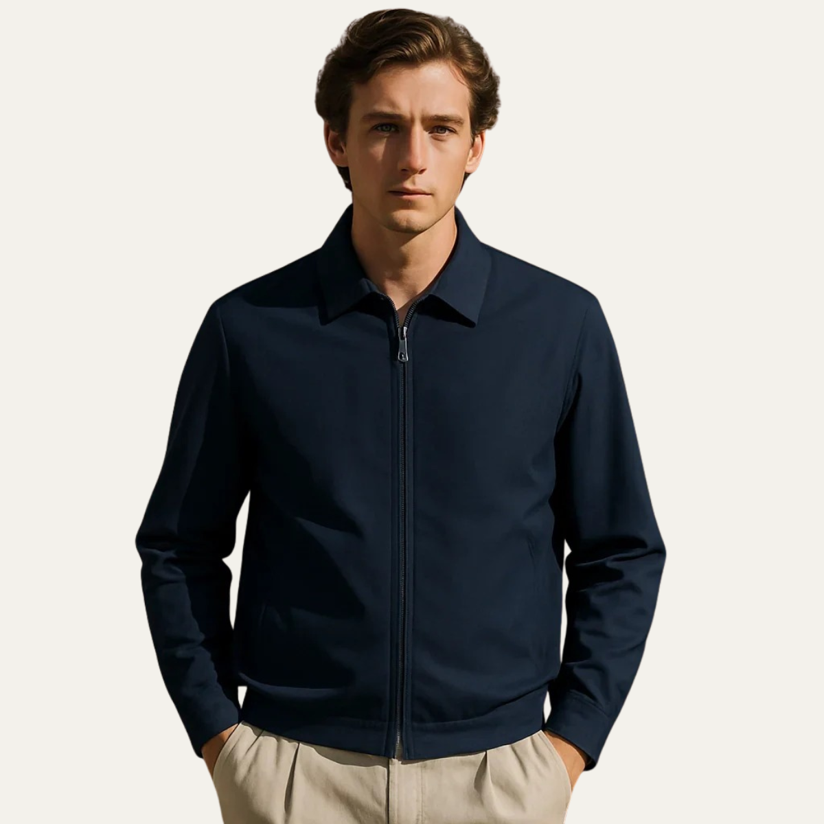 Slim Fit Casual Zip Jacket For Men