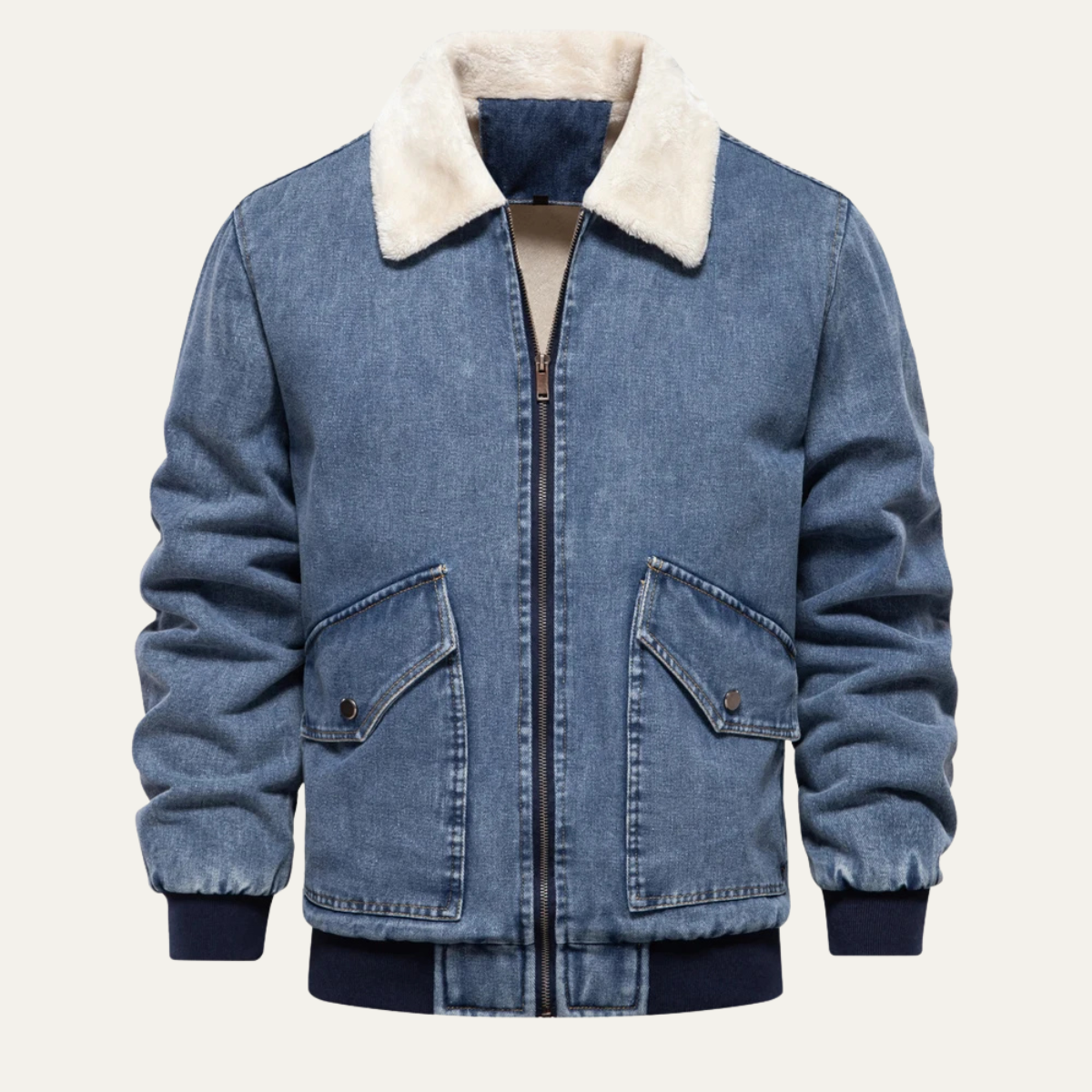 Insulated Men's Fleece Lined Denim Jacket