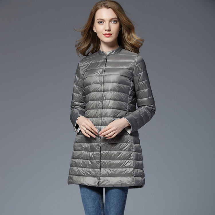 Women's Slim Fit Down Jacket with Medium Length