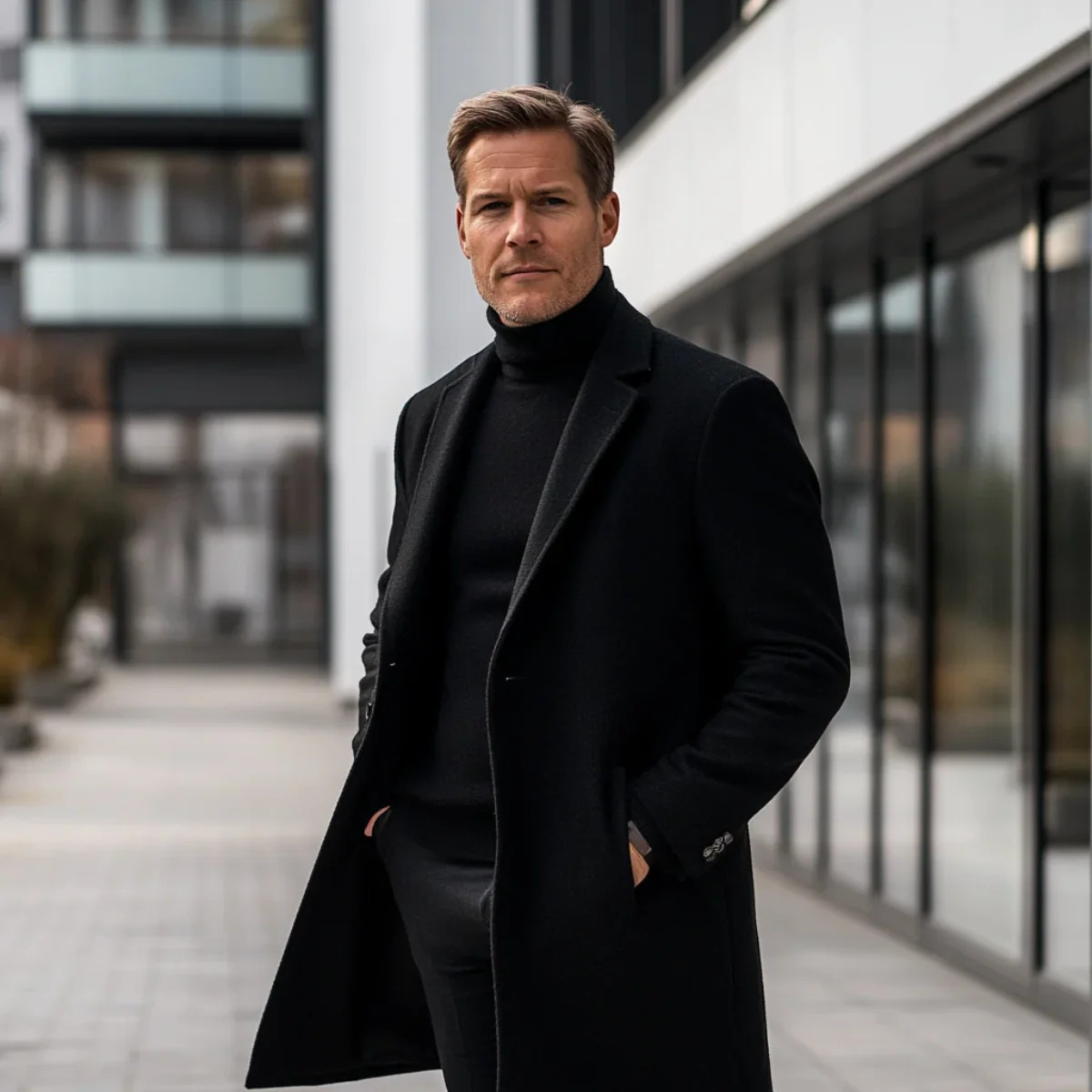 Warm Waterproof Men's Long Smart Winter Coat