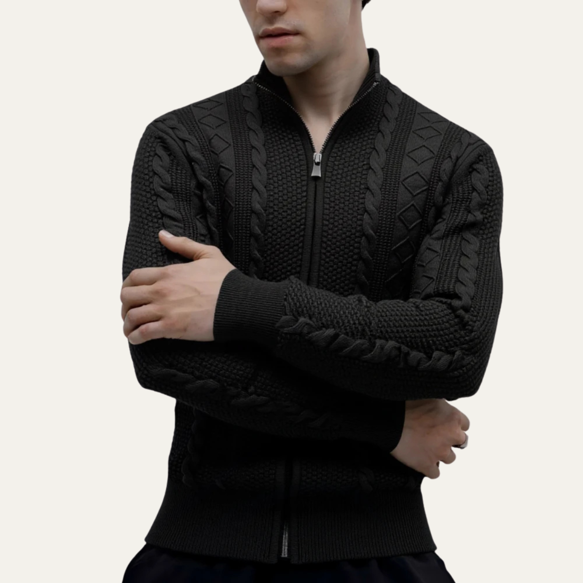 Men's Classic Thermal Full Zip Knit Jacket
